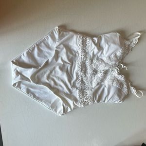 Becca lace white one piece bathing suit